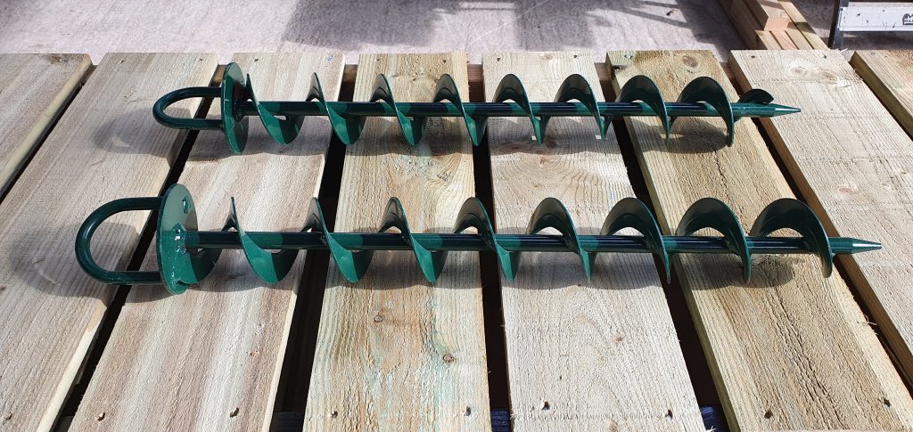 Due to the constant weather changes we always recommend that you place Hurricane screws at corners of the pods and strap over the pods.We stock hurricane anchor screw which can be added as an optional extra.These are screwed into the ground with the aid of the anchor driver and the pods are strapped to the anchors.